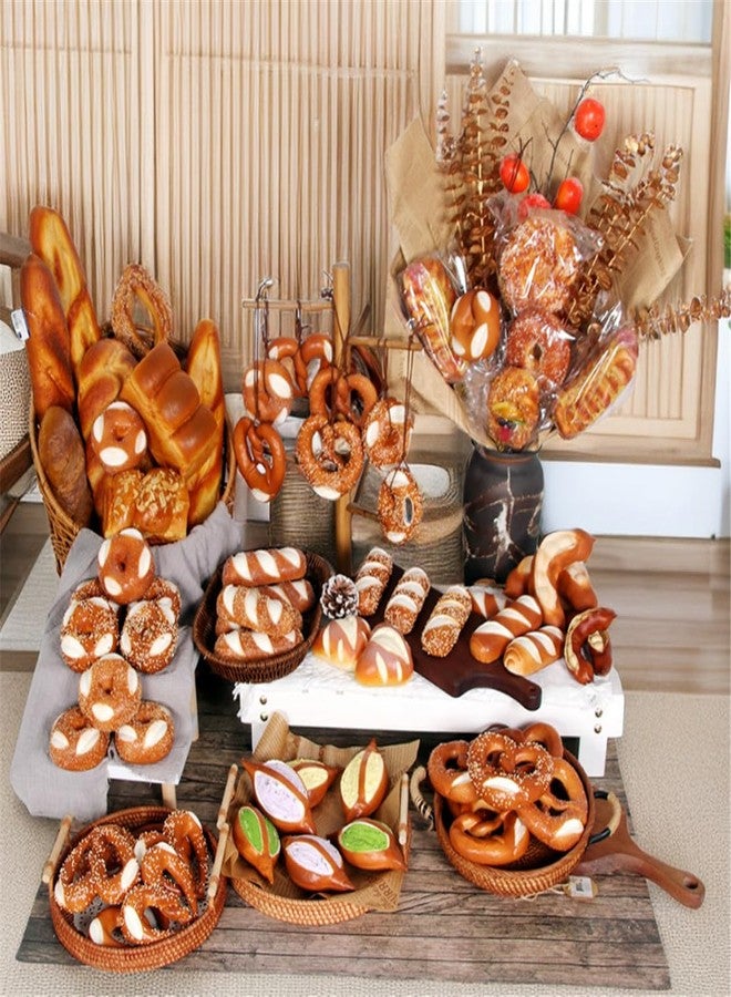 Skyseen 3PCS Artificial Bread Simulation Realistic Baked Pretzels Cracker Snack for Decoration Display Props - Image 4